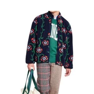 🆕Rowing Blazers × Target Men's Rose
Print Fleece Zip Up Jacket new